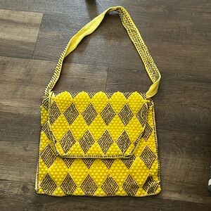 Yellow beaded purse